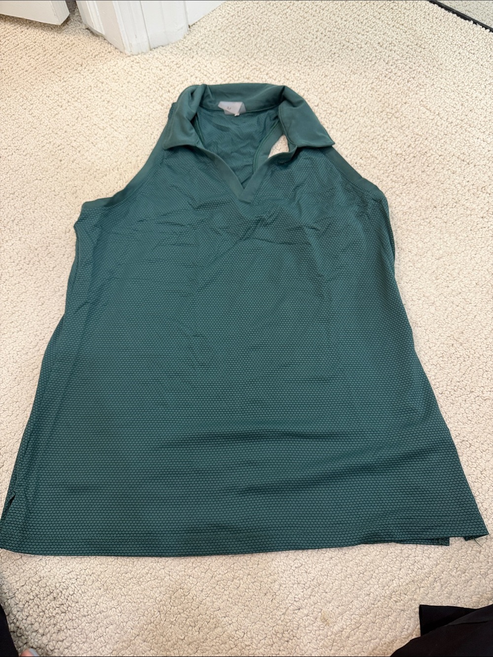 CALIA by Carrie Underwood Sleeveless Polo Tank in Teal Green